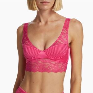 Versace Hot Pink Lace Longline Bralette
